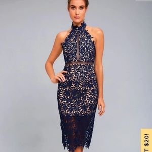Divine Destiny Lulus Lace Halter Dress